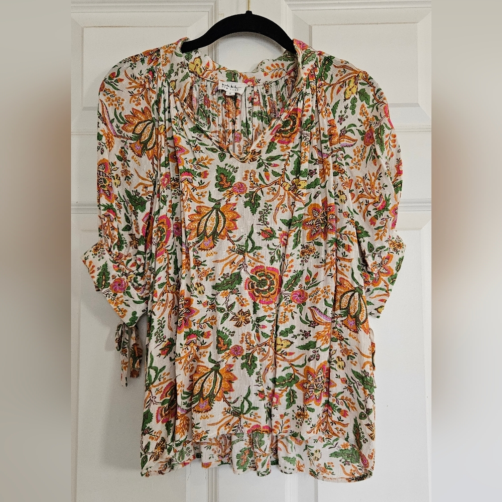 Boho Floral Peasant Top